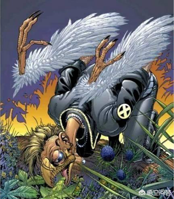 比如下图中绰号为"鸟喙"的变种人,他直接变异成一个丑陋的半鸟人,他不